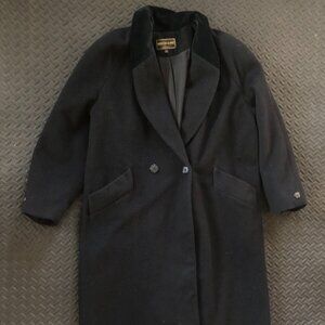 KRISTIN BLAKE SOPHISTICATED CLASSIC BLACK WOOL OVERCOAT TOPCOAT COAT SIZE 12